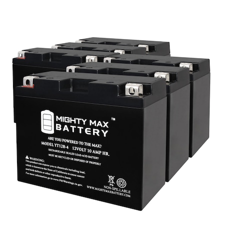 YT12B-4 12V 10Ah Replacement Battery Compatible With Ducati 620 Multistrada 05-07 - 6PK